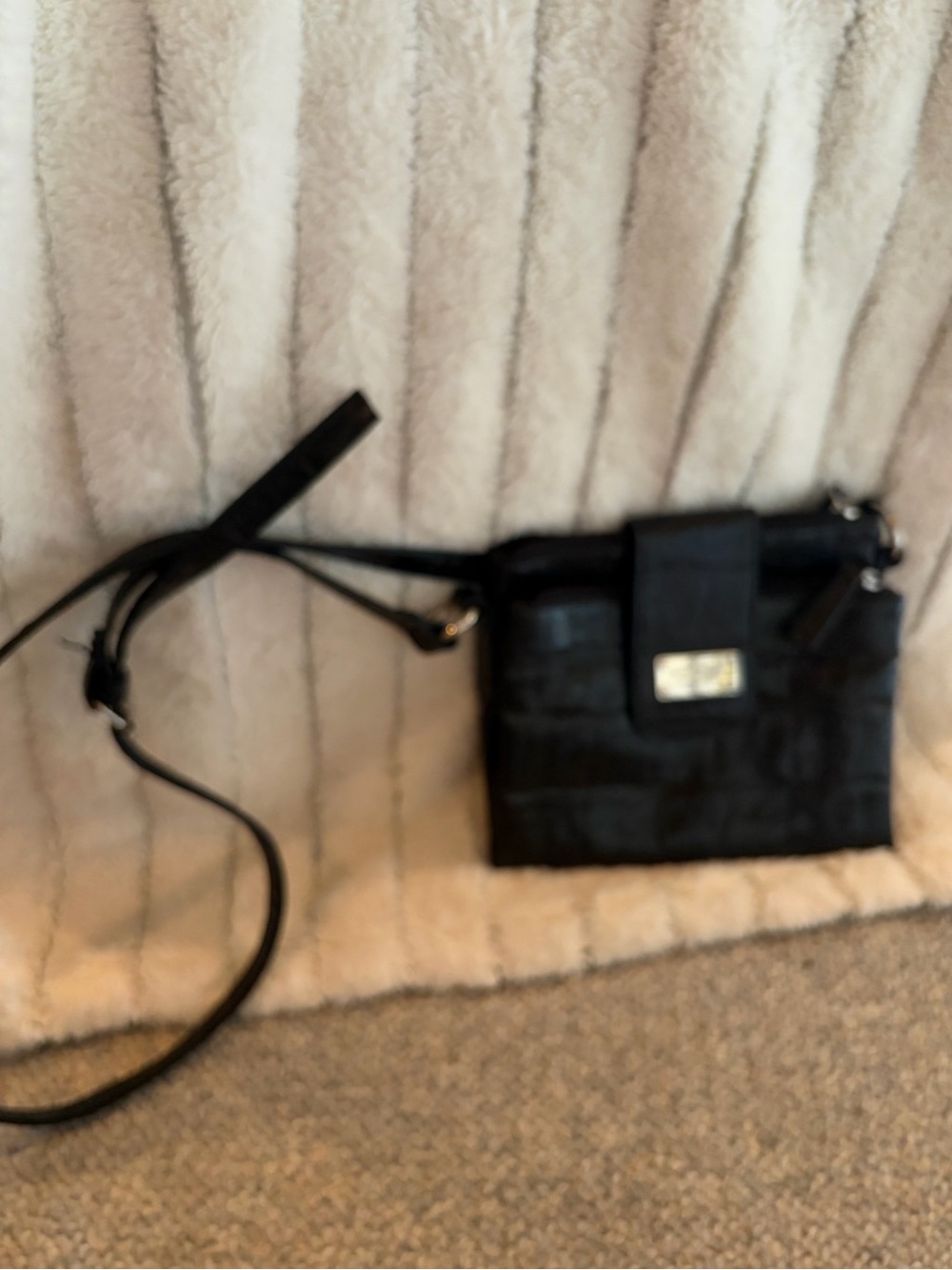 Nine West Black Crossbody Bag with Silver Accent